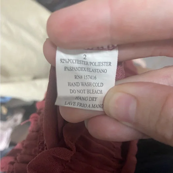 Mauve Ribbon Tie Chiffon Palazzo Pants - Pleated Wide Leg, Boho Chic, Size S - Picture 5 of 6